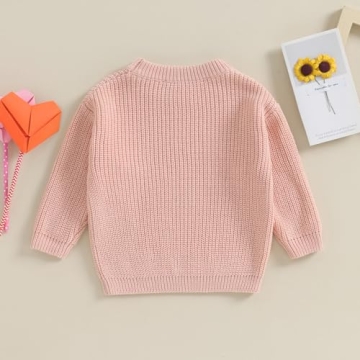 Baby Girl Valentine Outfit Long Sleeve Cute Sweater