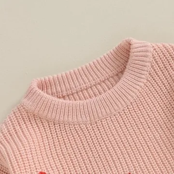 Baby Girl Valentine Outfit Long Sleeve Cute Sweater