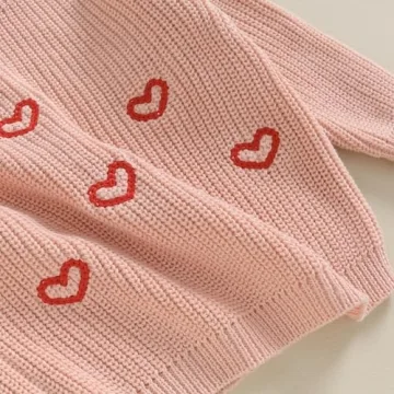 Baby Girl Valentine Outfit Long Sleeve Cute Sweater