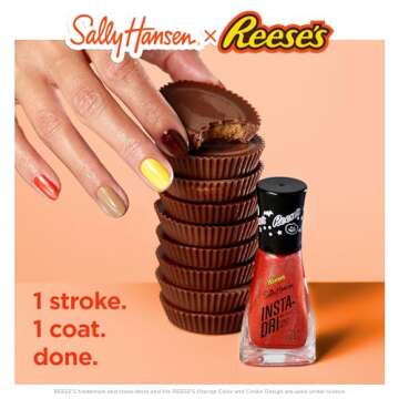 Sally Hansen Insta-Dri, Reese's Candy, Nail Polish Quick Dry, One-Coat Application, Doesn't Chip, Long-Lasting, Perfect for on the Go, 0.3oz