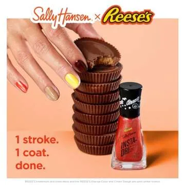 Sally Hansen Insta-Dri, Reese's Candy, Nail Polish Quick Dry, One-Coat Application, Doesn't Chip, Long-Lasting, Perfect for on the Go, 0.3oz