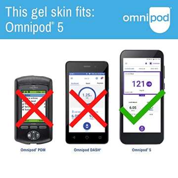 Sugar Medical Omnipod 5 Gel Skin Case | PDM Protective Cover | Protect Omnipod 5| Diabetes Care(Purple Glitter)