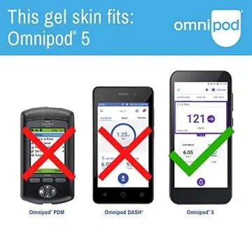 Sugar Medical Omnipod 5 Gel Skin Case | PDM Protective Cover | Protect Omnipod 5| Diabetes Care(Purple Glitter)