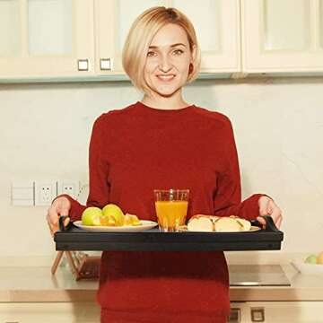 Stylish Bed Tray Table for Breakfast or Laptop Use