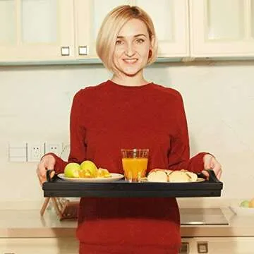 Stylish Bed Tray Table for Breakfast or Laptop Use