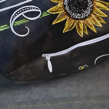 Emvency Decorative Throw Pillow Cover 18x18 Inches You are My Sunshine Sunflowers Chalk Painting Cotton Decorative Pillowcases with Hidden Zipper Decor Cushion Covers
