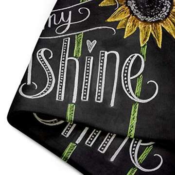 Emvency Decorative Throw Pillow Cover 18x18 Inches You are My Sunshine Sunflowers Chalk Painting Cotton Decorative Pillowcases with Hidden Zipper Decor Cushion Covers