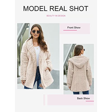 Dokotoo Women's Soft Fleece Hooded Coat for Fall Warmth