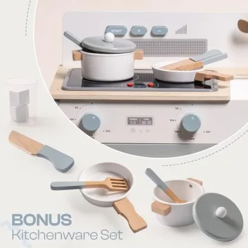 ROBOTIME Wooden Kids Play Kitchen with Lights and Sounds