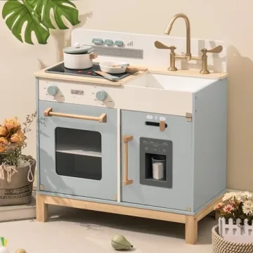 ROBOTIME Wooden Kids Play Kitchen with Lights and Sounds