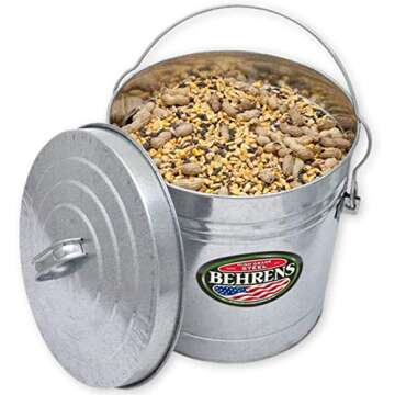 Behrens High Grade Steel 6110 10 Gal Silver Galvanized Steel Dry Storage Can W/Locking Lid