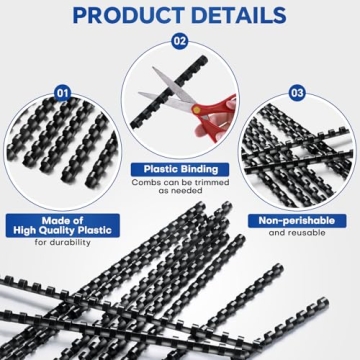 MYFULLY 100 Pack Binding Combs - Durable & Flexible