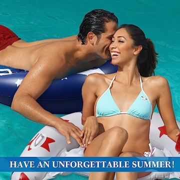 Junkin Patriotic Inflatable Pool Float Chair for Adults