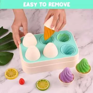 WMKGG Popsicles Molds, 6 PCS Cone Shape Ice Pop Mold, Silicone Ice Cream Molds, Easy Release Ice Pop...