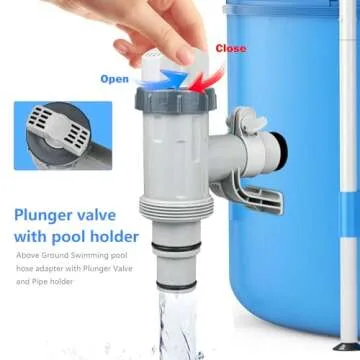 Durable Plunger Valve with Holder for Above Ground Pools