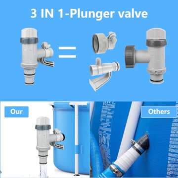 Durable Plunger Valve with Holder for Above Ground Pools