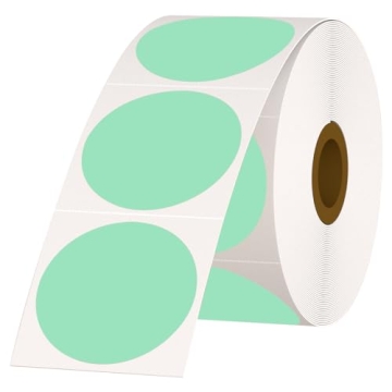 FATICO 2 Inch Round Thermal Labels Green Direct Thermal Labels All-Purpose Thermal Printer Labels fo...