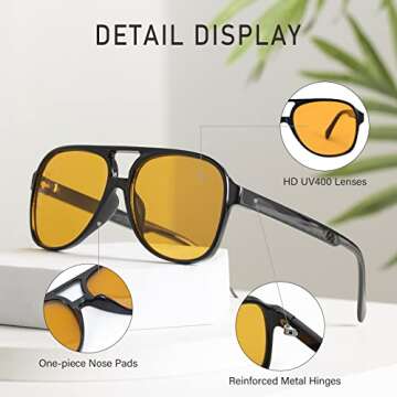 Dollger Retro Aviator Sunglasses - Stylish UV400 Protection