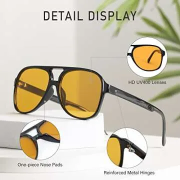 Dollger Retro Aviator Sunglasses - Stylish UV400 Protection