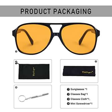 Dollger Retro Aviator Sunglasses - Stylish UV400 Protection