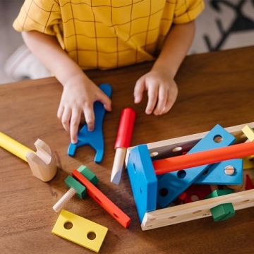 Melissa & Doug Take-Along Tool Kit | 24-Piece Wooden Toy