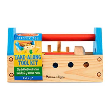 Melissa & Doug Take-Along Tool Kit | 24-Piece Wooden Toy