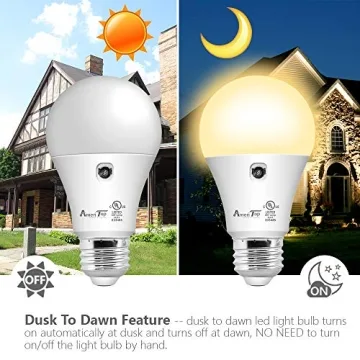 AmeriTop Dusk to Dawn Light Bulb - Automatic LED Sensor Bulb 2-Pack