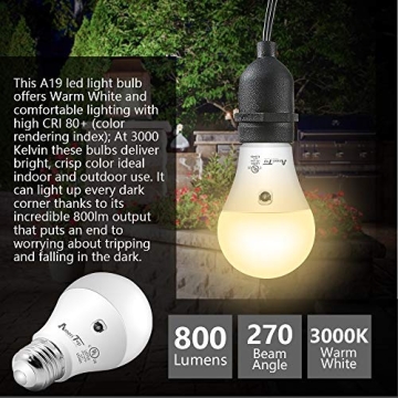 AmeriTop Dusk to Dawn Light Bulb - Automatic LED Sensor Bulb 2-Pack