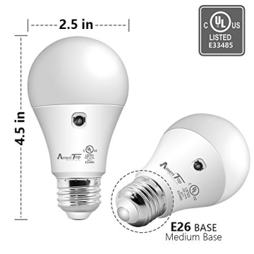 AmeriTop Dusk to Dawn Light Bulb - Automatic LED Sensor Bulb 2-Pack