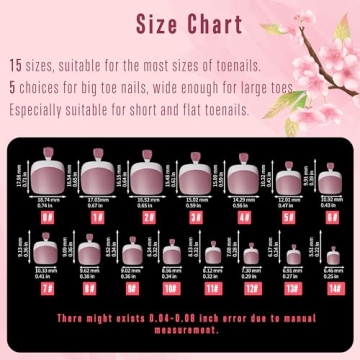 NOVO OVO French Tip Soft Gel Toenail Extensions, 360 Pieces