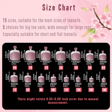 NOVO OVO French Tip Soft Gel Toenail Extensions, 360 Pieces