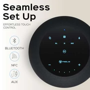 TREBLAB HD-360 Pro - Ultra High-Tech Bluetooth Speaker with 360° Surround Sound, 90W High-Powered 5-Driver System w/Subwoofer & 8 Bass Radiators, Portable Wireless Speaker for Home, Party, Outdoor