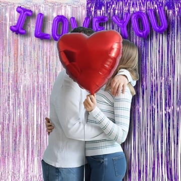 BRAVESHINE Tinsel Curtains for Parties - Purple & Pink