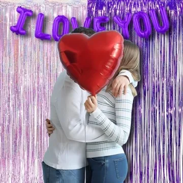 BRAVESHINE Tinsel Curtains for Parties - Purple & Pink