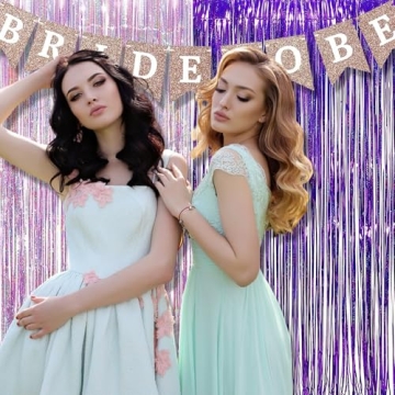 BRAVESHINE Tinsel Curtains for Parties - Purple & Pink