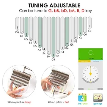 AKLOT 17 Keys Rainbow Acrylic Kalimba for Beginners