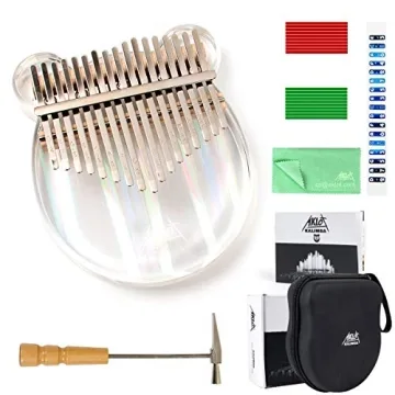 AKLOT 17 Keys Rainbow Acrylic Kalimba for Beginners