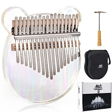 AKLOT 17 Keys Rainbow Acrylic Kalimba for Beginners