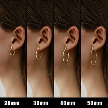 Gacimy Big Gold Hoop Earrings 14K Gold Plated 50mm