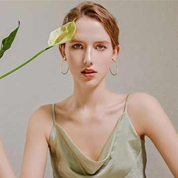 Gacimy Big Gold Hoop Earrings 14K Gold Plated 50mm