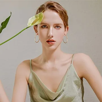 Gacimy Big Gold Hoop Earrings 14K Gold Plated 50mm