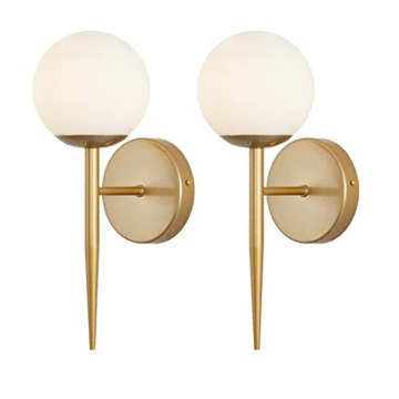 BOKT Mid Century Modern Globe Wall Sconce Set Brushed Brass