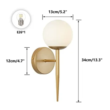 BOKT Mid Century Modern Globe Wall Sconce Set Brushed Brass