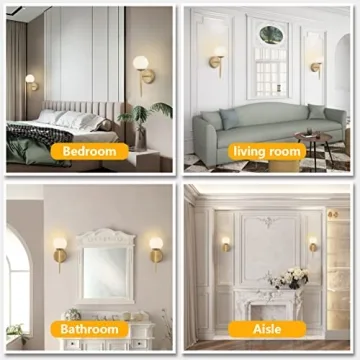 BOKT Mid Century Modern Globe Wall Sconce Set Brushed Brass