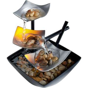 HoMedics Indoor 3-Tier Fountain with LED Lights