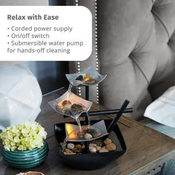 HoMedics Indoor 3-Tier Fountain with LED Lights