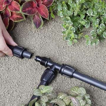 Drip Irrigation Parts for 1/2" Tubing: Drip Hose Connectors for Garden Irrigation System - Splitters for Irrigation Fitting Barbed Tee (10pcs)