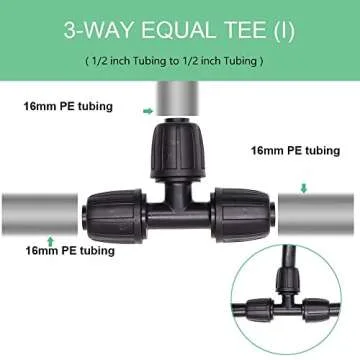 Drip Irrigation Parts for 1/2" Tubing: Drip Hose Connectors for Garden Irrigation System - Splitters for Irrigation Fitting Barbed Tee (10pcs)