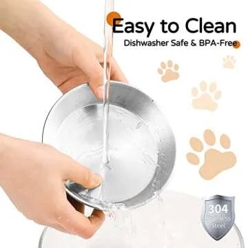 Wellbro Elevated Cat Bowls, 5.9 Inch Wide Stainless Steel Cat Food Bowls with Metal Stand Whisker Stress-Free, Raised Food and Water Dish for Cats, Kitten, Puppies and Small Dogs-2 Pack