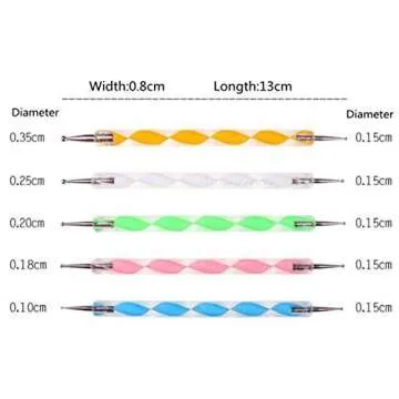 COMIART Ball Styluses Dotting Tool Set for Embossing Pattern Clay Sculpting,Nail Art